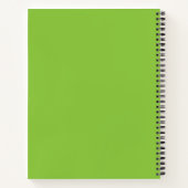 Platte limoengroene achtergrond – schooltextuur notitieboek (Achterkant)