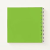 Platte limoengroene achtergrond – schooltextuur notitieboek (Achterkant)