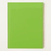 Platte limoengroene achtergrond – schooltextuur planner (Achterkant)
