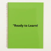 Platte limoengroene achtergrond – schooltextuur planner (Voorkant)
