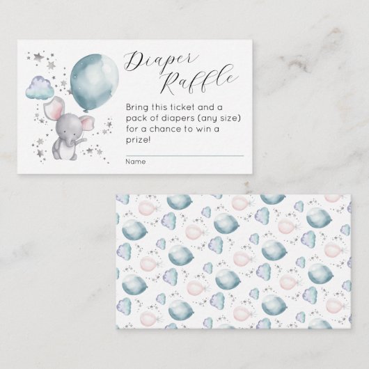 Platte luier Raffle behuizing Kaart Notitiekaartje (Voorkant / Achterkant)