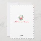 Platte luxe geschulpte bloem Kerstmis personalisat Feestdagenkaart (Achterkant)