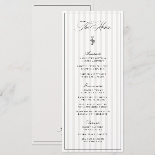 Platte Menu (Voorkant / Achterkant)