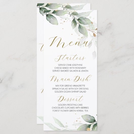 Platte Menu (Voorkant / Achterkant)