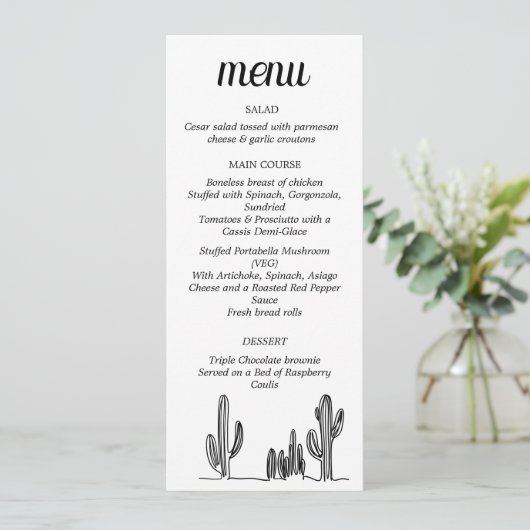 Platte menu (Staand voorkant)