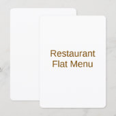 Platte menu (Voorkant / Achterkant)