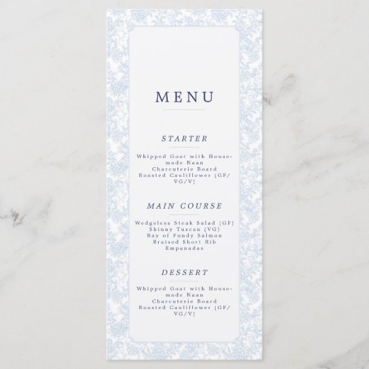 Platte menu (Voorkant)