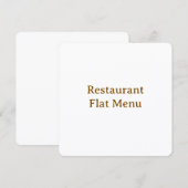 Platte menu (Voorkant / Achterkant)