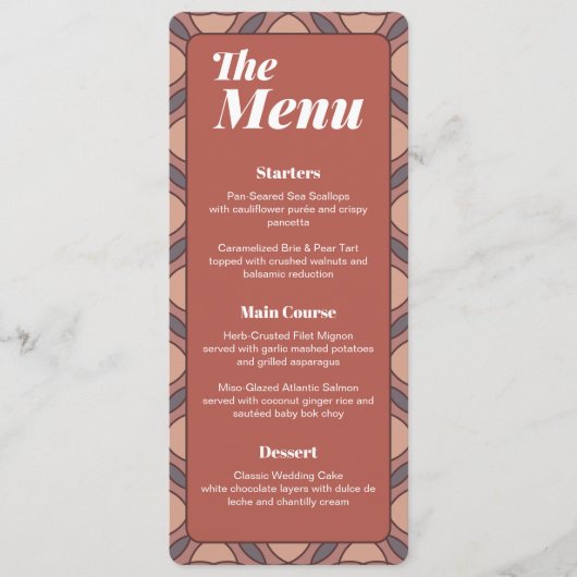 Platte menu (Voorkant)