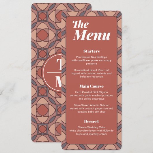Platte menu (Voorkant / Achterkant)