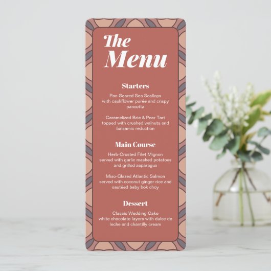 Platte menu (Staand voorkant)