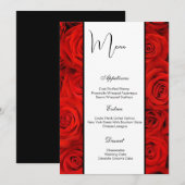 Platte menu Kaart-rode rozen (Voorkant / Achterkant)