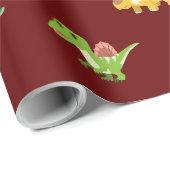 Platte minimalistische Schattigee dinosaurussen op Cadeaupapier (Rol Hoek)