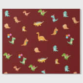 Platte minimalistische Schattigee dinosaurussen op Cadeaupapier (Vlak)