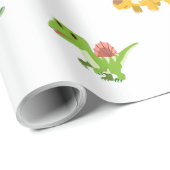 Platte minimalistische Schattigee dinosaurussen op Cadeaupapier (Rol Hoek)