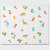 Platte minimalistische Schattigee dinosaurussen op Cadeaupapier (Vlak)