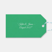 Platte Mint Groene Achtergrond – Huwelijksontwerp Cadeaulabel (Voorkant (Horizontaal))