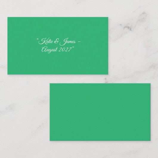 Platte Mint Groene Achtergrond – Huwelijksontwerp Informatiekaartje (Voorkant / Achterkant)