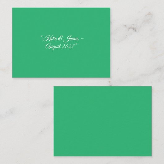 Platte Mint Groene Achtergrond – Huwelijksontwerp Informatiekaartje (Voorkant / Achterkant)