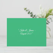 Platte Mint Groene Achtergrond – Huwelijksontwerp Save The Date (Staand voorkant)