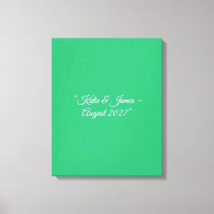 Platte Mintgroene Achtergrond – Trouwontwerp Canvas Afdruk