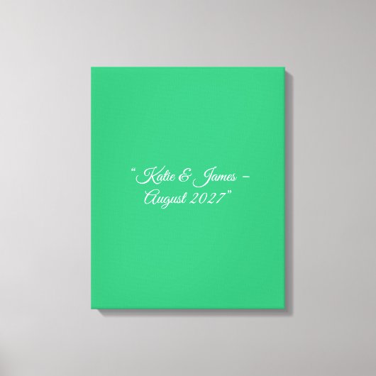 Platte Mintgroene Achtergrond – Trouwontwerp Canvas Afdruk (Voorkant)