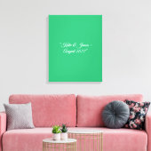 Platte Mintgroene Achtergrond – Trouwontwerp Canvas Afdruk (Insitu (Woonkamer))
