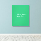 Platte Mintgroene Achtergrond – Trouwontwerp Canvas Afdruk (Insitu (Houten vloer))