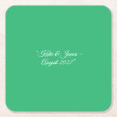 Platte mintgroene achtergrond – Trouwontwerp Kartonnen Onderzetters (Voorkant)