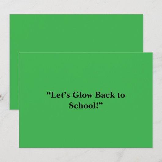Platte Neon Groene Achtergrond – Schooltextuur Aankondiging (Voorkant / Achterkant)