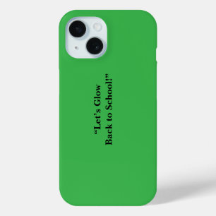 Platte Neon Groene Achtergrond – Schooltextuur iPhone 15 Case