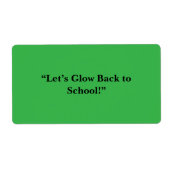 Platte neon groene achtergrond – schooltextuur etiket (Voorkant)