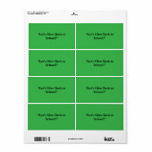 Platte neon groene achtergrond – schooltextuur etiket (Full Sheet)