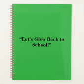 Platte neon groene achtergrond – schooltextuur planner (Voorkant)