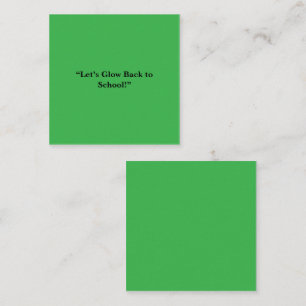 Platte neon groene achtergrond – schooltextuur vierkante visitekaartje
