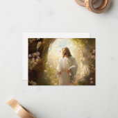Platte noot Kaart Jesus Notitiekaartje (Voorkant / Achterkant in situ)
