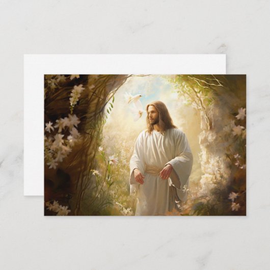 Platte noot Kaart Jesus Notitiekaartje (Voorkant / Achterkant)