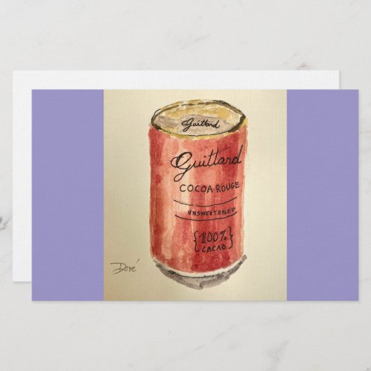 Platte notenkaart Cacao Briefpapier (Voorkant / Achterkant)