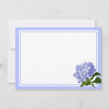 Platte Notitiekaart- Blauwe Hortensia
