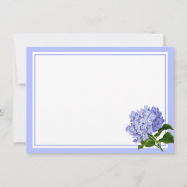 Platte Notitiekaart- Blauwe Hortensia Notitiekaartje
