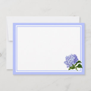 Platte Notitiekaart- Blauwe Hortensia Notitiekaartje