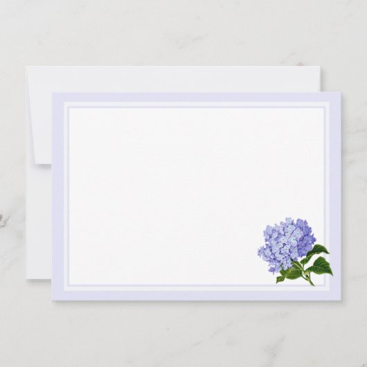 Platte Notitiekaart-Hydrangea Notitiekaartje (Voorkant)