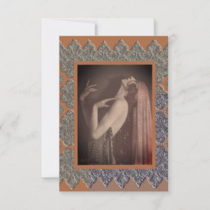 Platte notitiekaart met Vintage-danseres