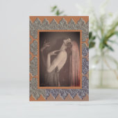 Platte notitiekaart met Vintage-danseres (Staand voorkant)