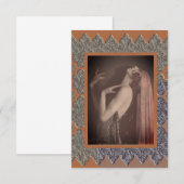 Platte notitiekaart met Vintage-danseres (Voorkant / Achterkant)
