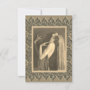 Platte notitiekaart met Vintage-danseres