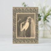 Platte notitiekaart met Vintage-danseres (Staand voorkant)
