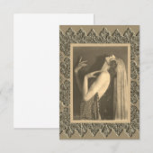 Platte notitiekaart met Vintage-danseres (Voorkant / Achterkant)