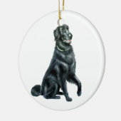 Platte omhulde retriever (A) Keramisch Ornament (Links)