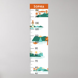 Platte oriëntatiepunt groeigrafiek poster